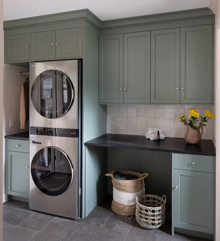 Custom designed laundry with luxury cabinets