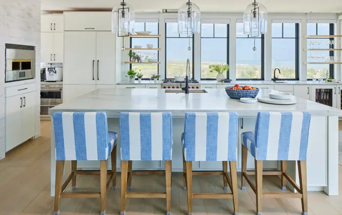 Kitchen with island and open concept design