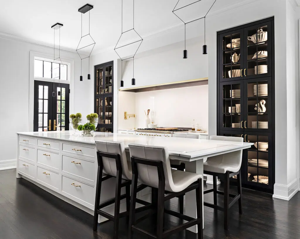 Custom cabinets with glass doors