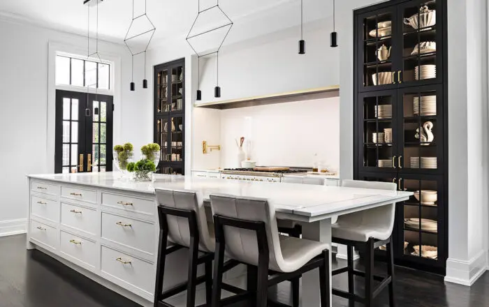 Custom cabinets with glass doors