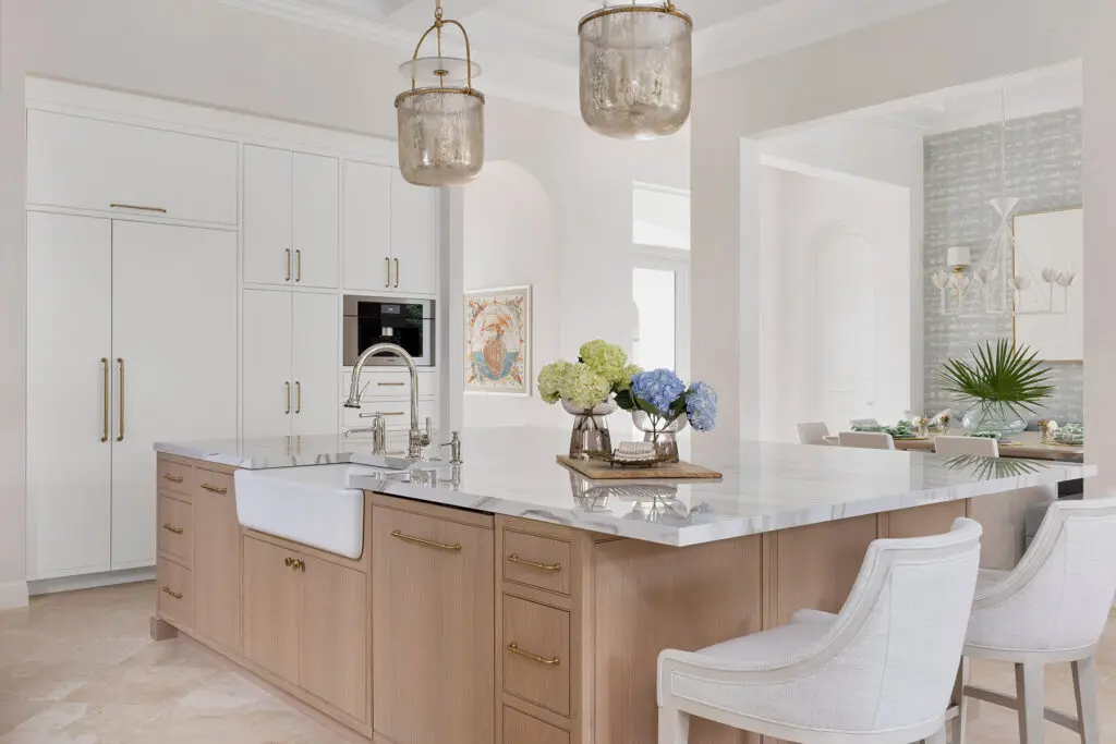 Kitchen with white oak cabinets