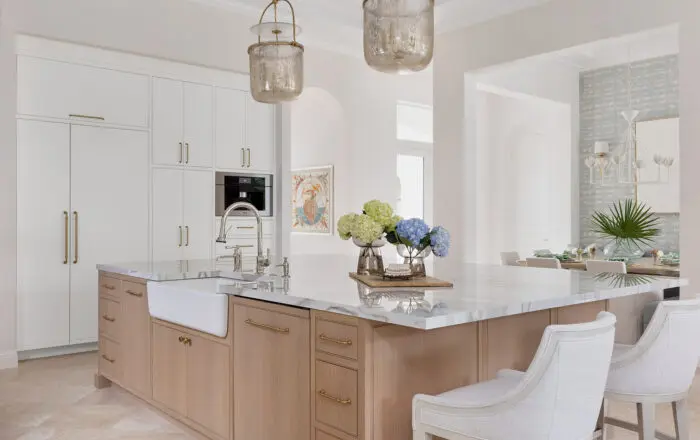 Kitchen with white oak cabinets