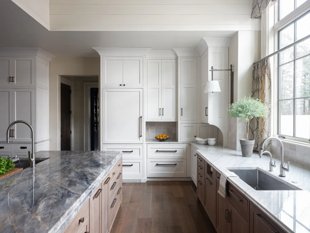 Kitchen with 2-tone cabinets