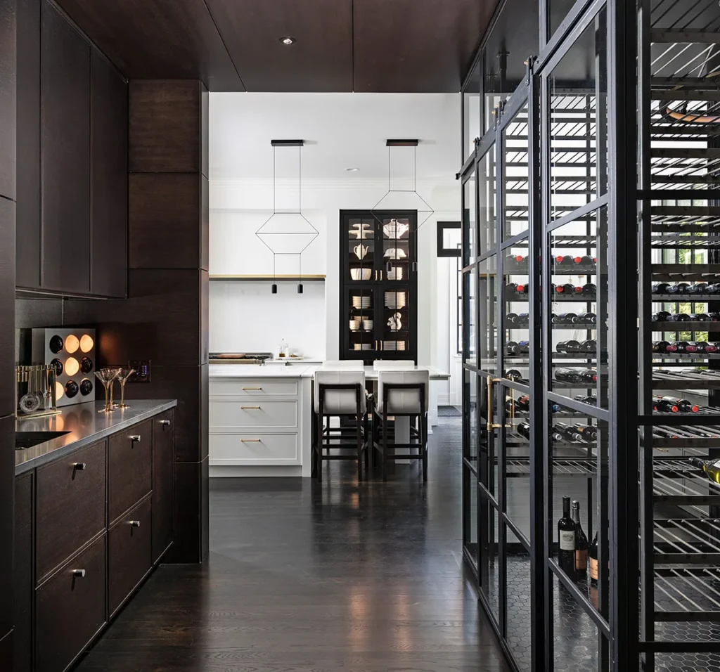 Glass cabinets in a custom kitchen