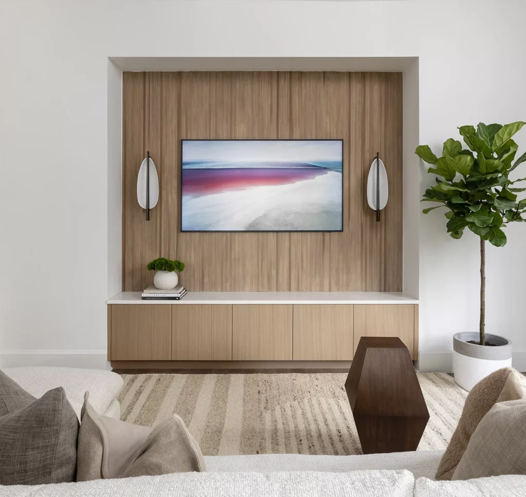 Media center built in cabinets