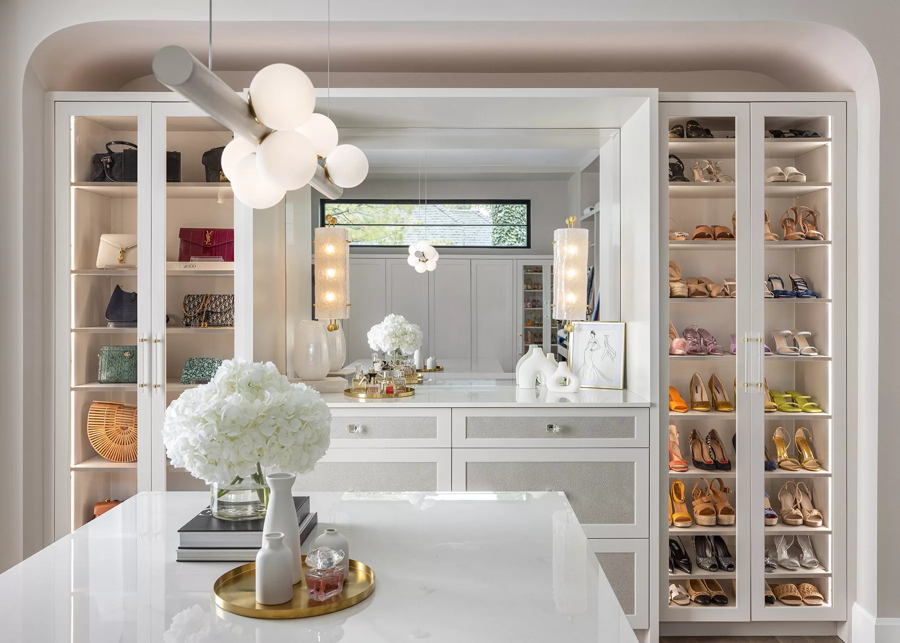 bedroom closet cabinets and built-in shelving