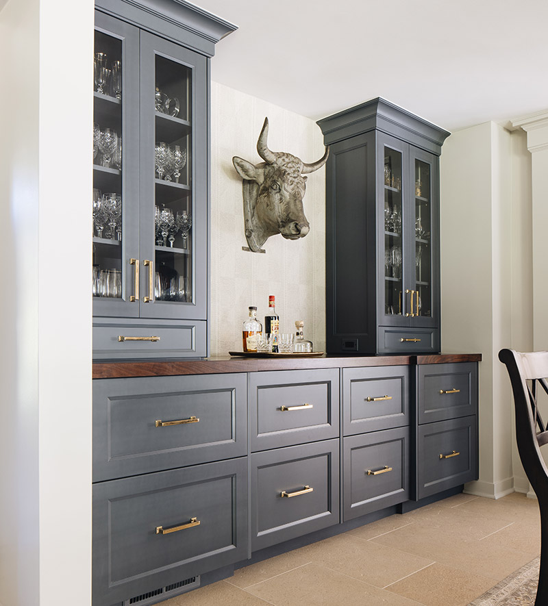 Custom-built dining room cabinets